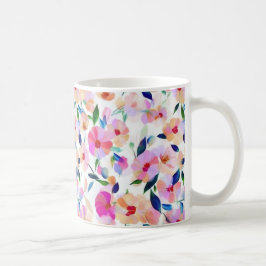 Taza De Café Flores Lucidas Flores Florales Vibrantes Coloridas