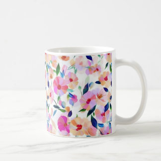 Taza De Café Flores Lucidas Flores Florales Vibrantes Coloridas