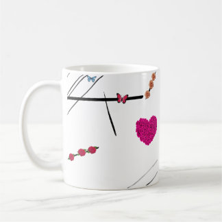 Taza De Café flores mariposa