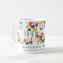 Taza De Café Flores moderadas mínimas de café Mug