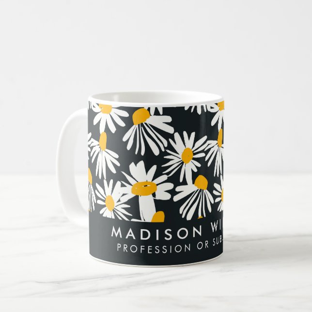 Taza De Café Flores moderadas mínimas de café Mug (Anverso izquierdo)