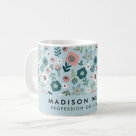 Taza De Café Flores moderadas mínimas de café Mug