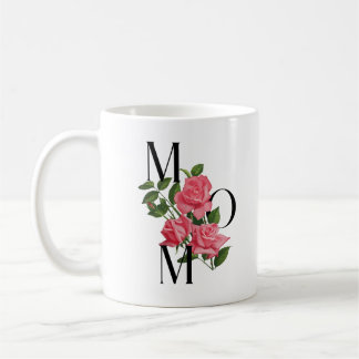 Taza De Café Flores Modernas Para Rosas Florales De Color Rosa