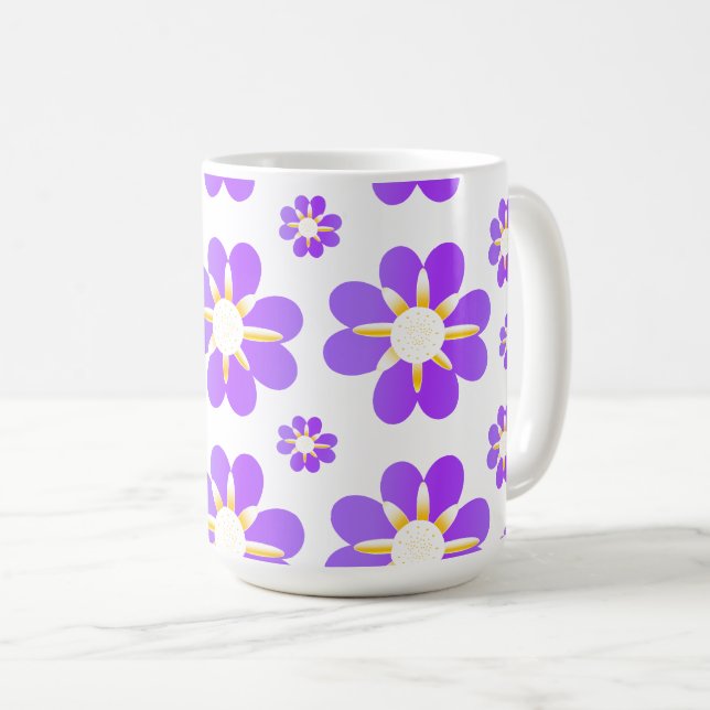 Taza De Café Flores moradas (Anverso derecho)