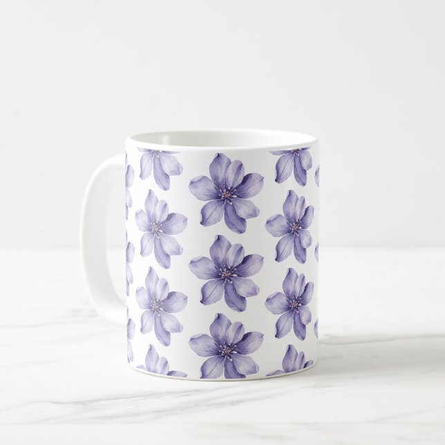Taza De Café Flores Moradas Bonitas (Anverso izquierdo)