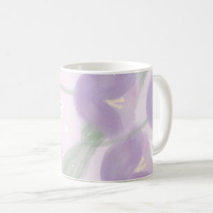Taza De Café Flores moradas con un conejito