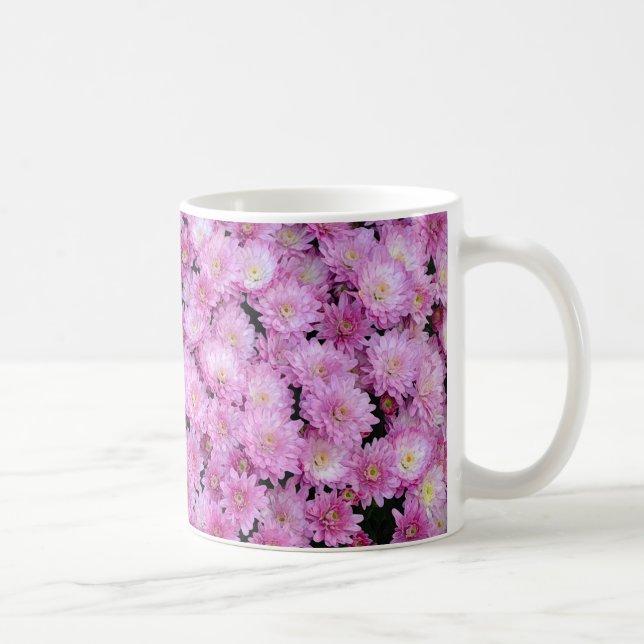 Taza De Café Flores moradas de crisantemo (Derecha)