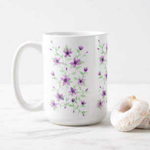 Taza De Café Flores moradas en el vino