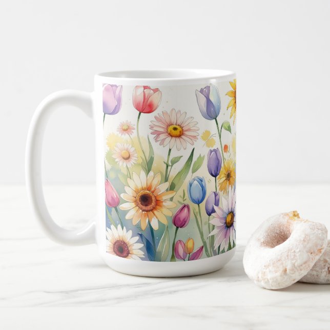 Taza De Café Flores mugs (Con donut)