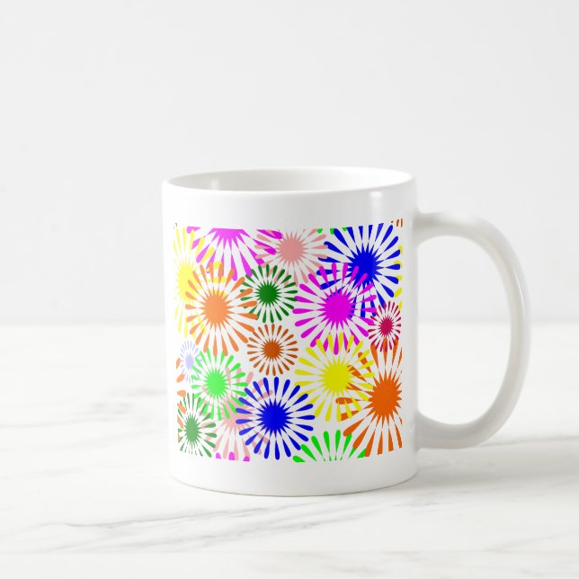 Taza De Café Flores multicolores (Derecha)