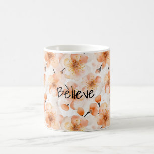 Taza De Café Flores Naranja Cree