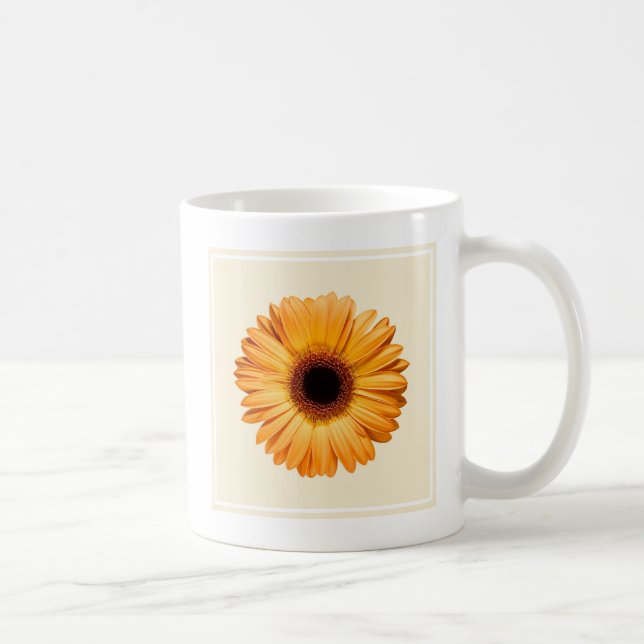 Taza De Café Flores | Naranja Gerbera (Derecha)