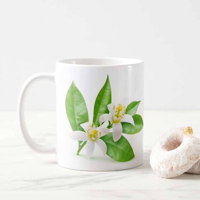 Taza De Café Flores naranjas (Con donut)