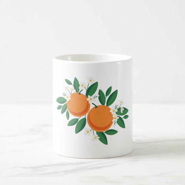 Taza De Café Flores Naranjas (Centro)