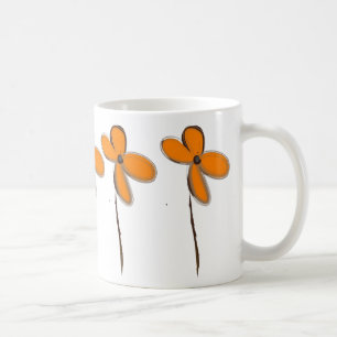 Taza De Café Flores naranjas