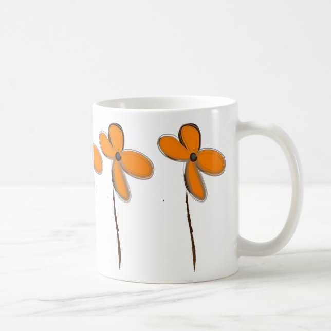 Taza De Café Flores naranjas (Derecha)