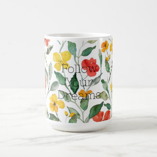 Taza De Café Flores naranjas amarillas