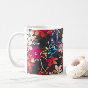 Taza De Café Flores Naranjas trópicas elegantes