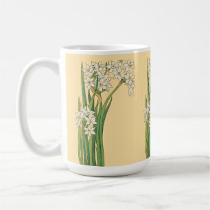 Taza De Café Flores Narciso Art Nouveau