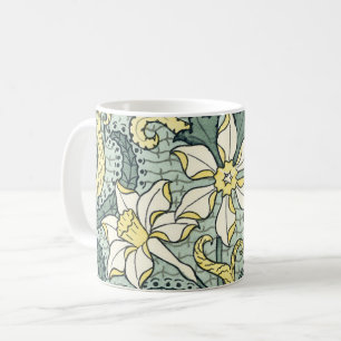 Taza De Café Flores Narciso Daffodil Art Nouveau Vintage