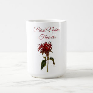Taza De Café Flores Nativas de la Planta Monarda 