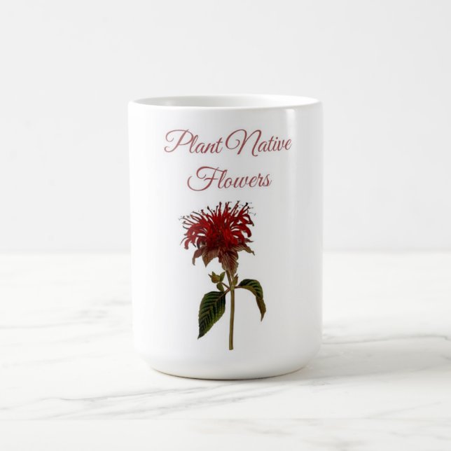 Taza De Café Flores Nativas de la Planta Monarda  (Centro)