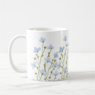 Taza De Café Flores naturales de color azul dulce