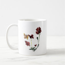 Taza De Café Flores Naturaleza Arte Mariposa Amamadilla