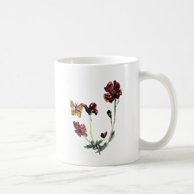 Taza De Café Flores Naturaleza Arte Mariposa Amamadilla (Derecha)