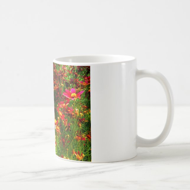 Taza De Café Flores negras rosadas y amarillas Daisy Wild (Derecha)