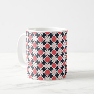 Taza De Café Flores negras y tazón de café con patrón de flores