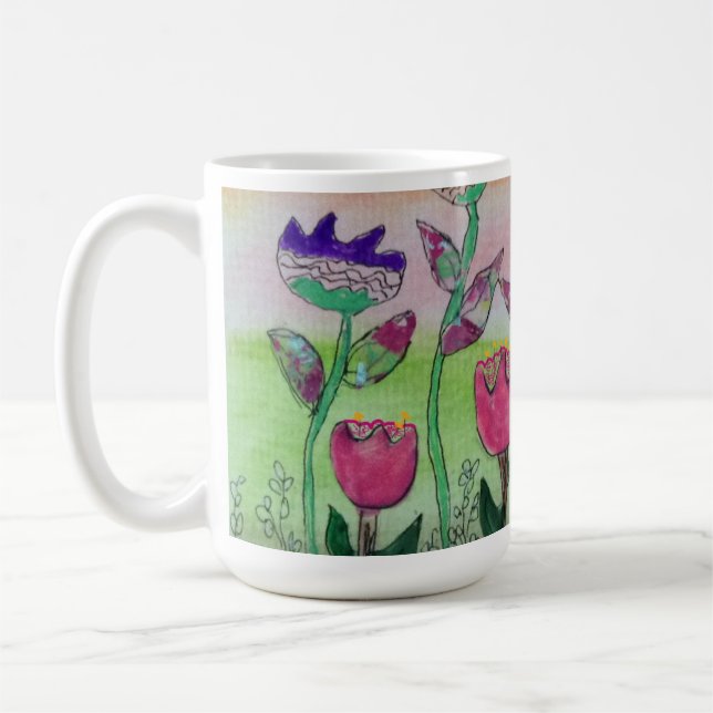 Taza De Café Flores onduladas (Izquierda)