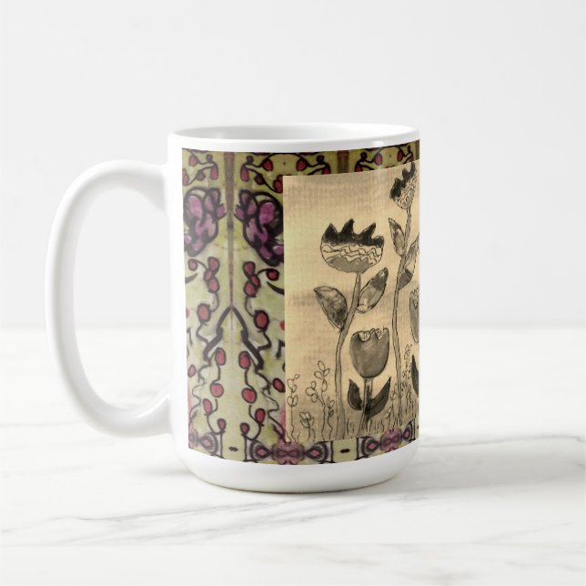 Taza de café - Flores onduladas (Izquierda)