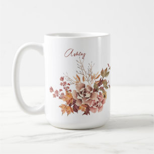 Taza De Café Flores otoño otoño nombre personalizado Acción de 