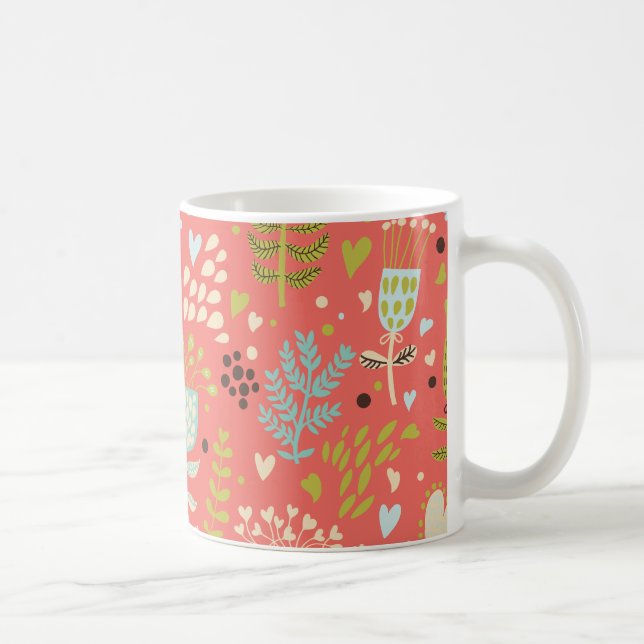 Taza De Café Flores Para Hacer Sonreír (Derecha)