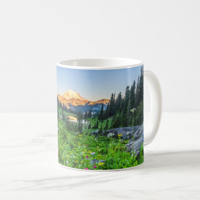 Taza De Café Flores | Parque nacional Monte Rainier (Anverso derecho)