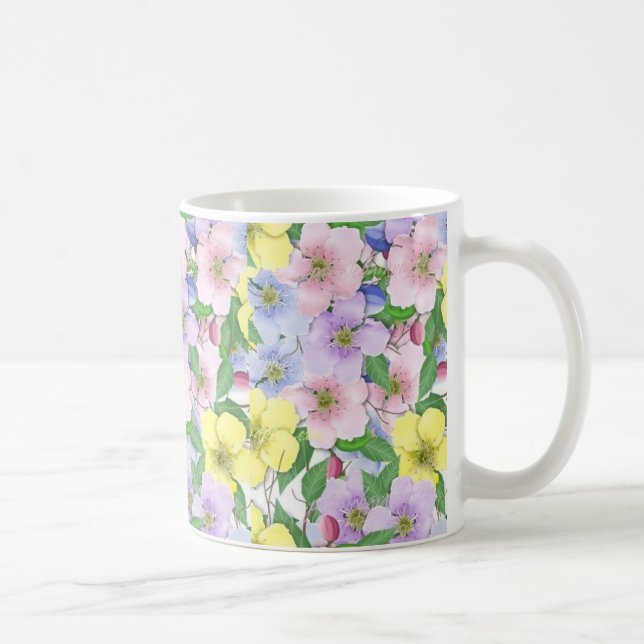 Taza De Café Flores Pastel - Mug (Derecha)
