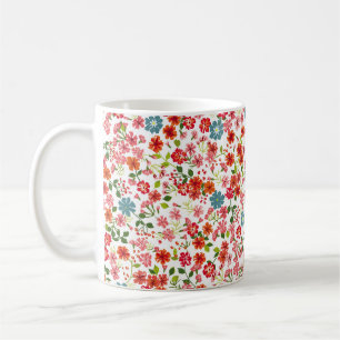 Taza De Café Flores pequeñas, color calico sin costura