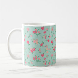 Taza De Café Flores pequeñas rosadas delgadas