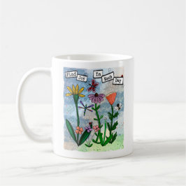 Taza De Café Flores personalizadas Notas musicales y arte de la