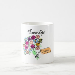 Taza De Café Flores personalizadas para niñas de flores