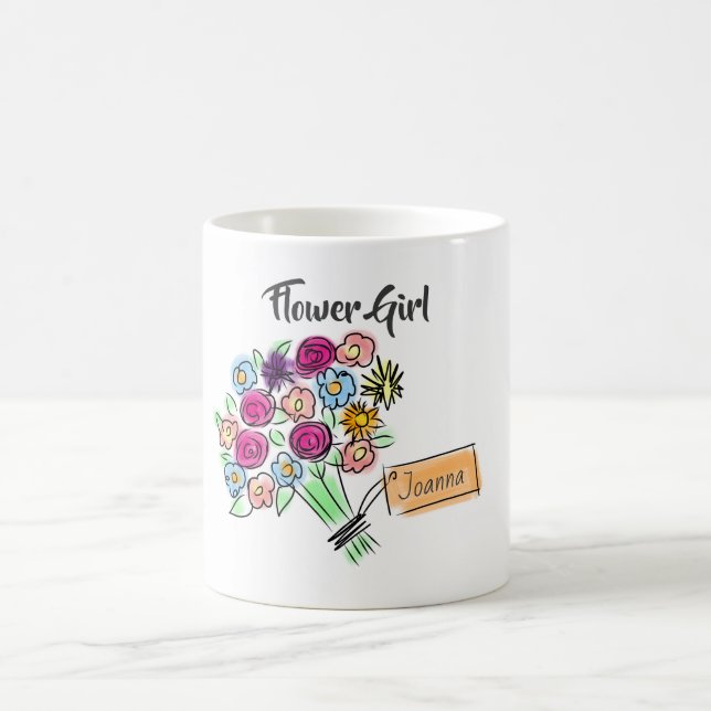 Taza De Café Flores personalizadas para niñas de flores (Centro)