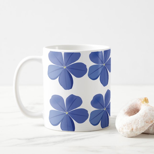 Taza De Café Flores Pétalos Plumbago (Con donut)