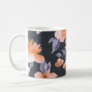 Taza De Café Flores pintadas fondo transparente