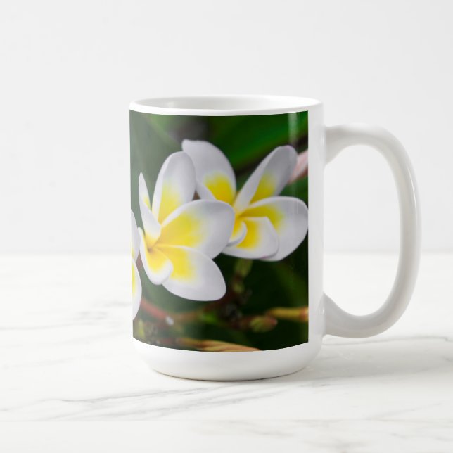 Taza De Café Flores plumerias cerca, Hawaii (Derecha)