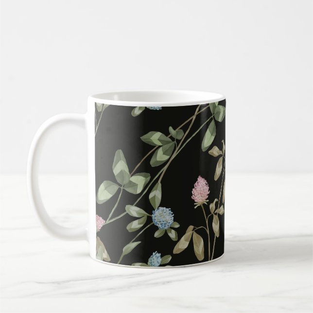 Taza De Café Flores praderas de la capa imprime la casa de camp (Izquierda)