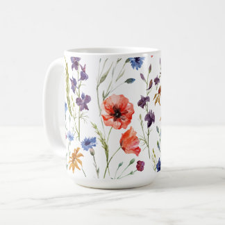 Taza De Café Flores Prensadas Boho Flores Silvestres Cottagecor