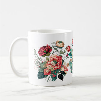 Taza De Café Flores Presionadas Mug, Boho Wildflowers Cottageco