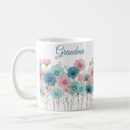 Taza De Café Flores primaverales vintage para abuela