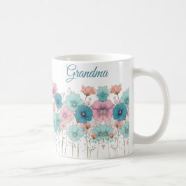 Taza De Café Flores primaverales vintage para abuela
